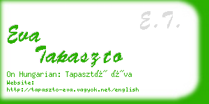 eva tapaszto business card